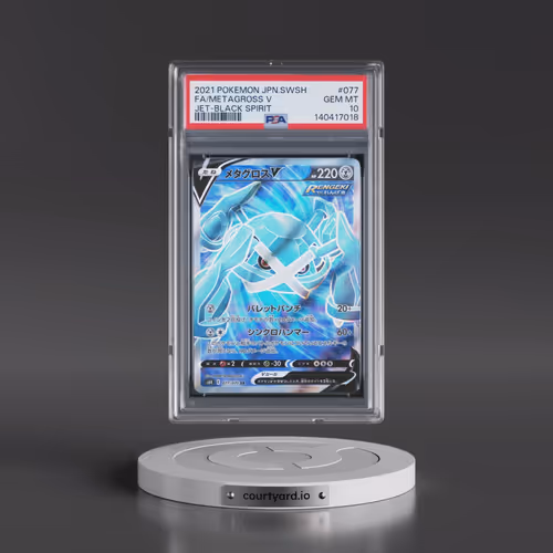 2021 Pokémon Sword & Shield Jet-Black Spirit #077 Metagross V - Holo Full Art (PSA 10 GEM MINT)