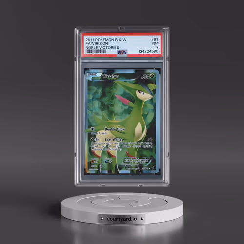 2011 Pokémon Black & White Noble Victories #97 Virizion - Full Art (PSA 7 NM)