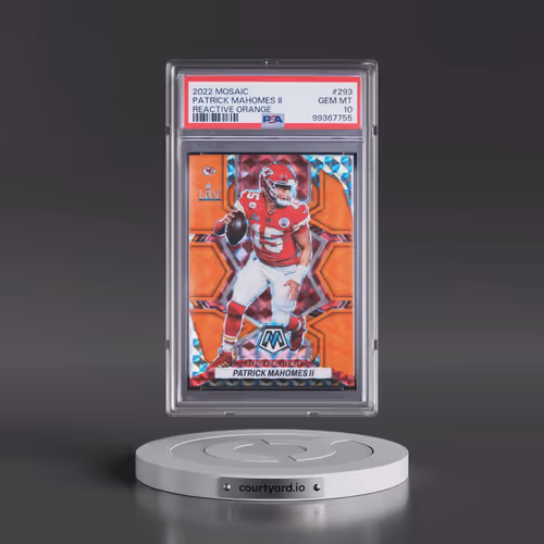 2022 Panini Mosaic #293 Patrick Mahomes II - Reactive Orange (PSA 10 GEM MINT)