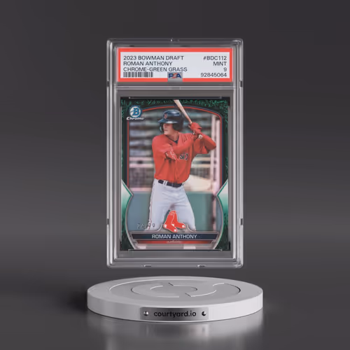 2023 Bowman Draft #BDC112 Roman Anthony - Chrome-Green Grass Refractor (PSA 9 MINT)