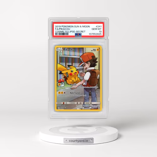 2019 Pokémon Sun & Moon Cosmic Eclipse #241 Pikachu - Full Art Secret (PSA 10 GEM MINT)