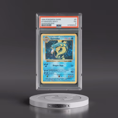 1999 Pokémon Game #6 Gyarados - Holo Shadowless (PSA 5 EX)