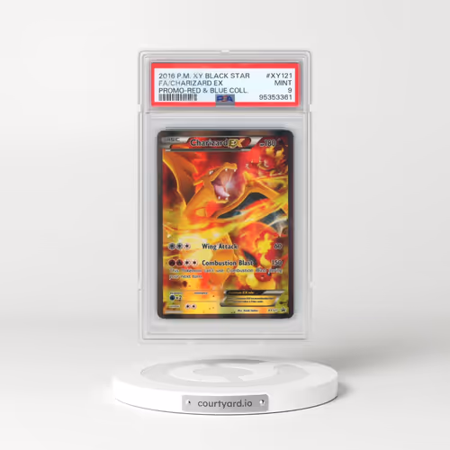 2016 Pokémon XY Black Star Promo #XY121 Charizard EX - Holo Full Art Red & Blue Collection (PSA 9 MI