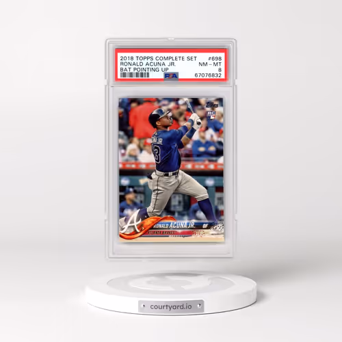 2018 Topps Complete Set #698 Ronald Acuna Jr. - Bat Pointing Up (PSA 8 NM-MT)