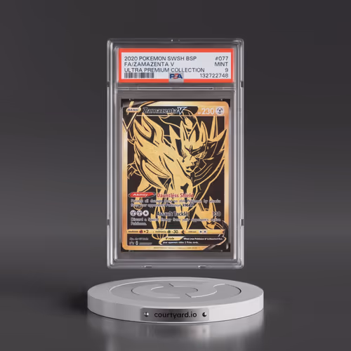 2020 Pokémon Swsh Black Star Promo #077 Zamazenta V - Holo Full Art Ultra Premium Collection (PSA 9