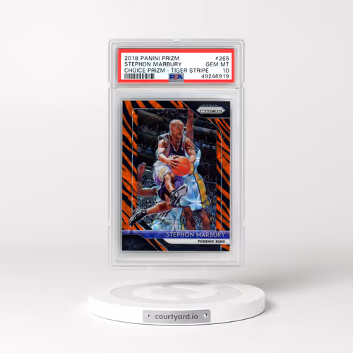 2018 Panini Prizm #265 Stephon Marbury - Choice Prizm-Tiger Stripe (PSA 10 GEM MINT)