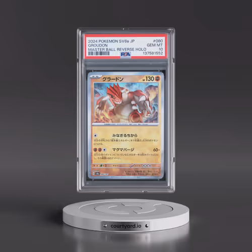 2024 Pokémon Sv8a-Terastal Fest EX #080 Groudon - Reverse Holo Master Ball (PSA 10 GEM MINT)