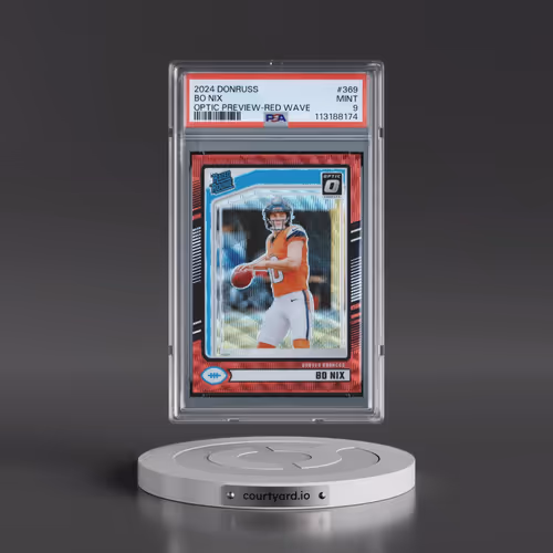 2024 Panini Donruss #369 Bo Nix - Optic Preview-Red Wave (PSA 9 MINT)