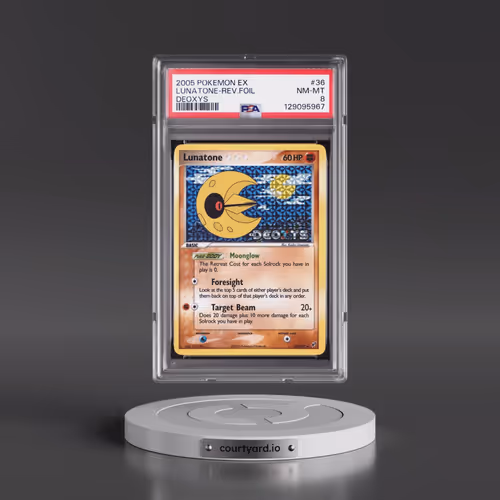 2005 Pokémon EX Deoxys #36 Lunatone - Reverse Foil (PSA 8 NM-MT)
