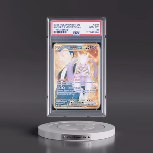 2025 Pokémon Dri EN-Destined Rivals #240 Team Rocket's Mewtwo EX - Holo Hyper Rare (PSA 10 GEM MINT)