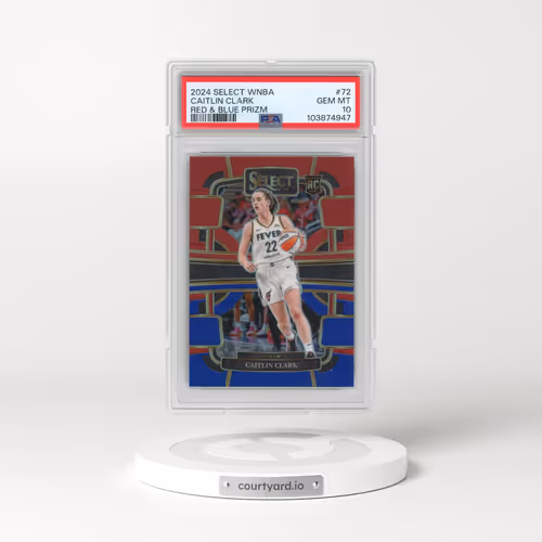 2024 Panini Select WNBA #72 Caitlin Clark - Red & Blue Prizm (PSA 10 GEM MINT)
