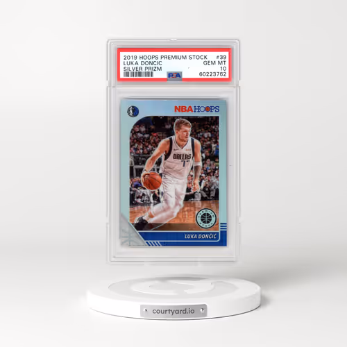 2019 Panini Hoops Premium Stock #39 Luka Doncic - Silver Prizm (PSA 10 GEM MINT)