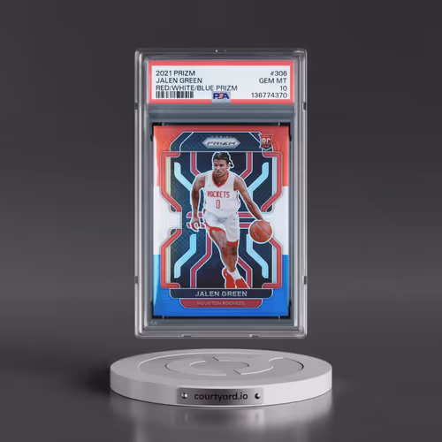 2021 Panini Prizm #306 Jalen Green - Red/White/Blue Prizm (PSA 10 GEM MINT)