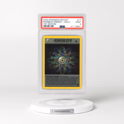 2000 Pokémon Rocket #17 Rainbow Energy - 1st Edition Holo (PSA 9 MINT)