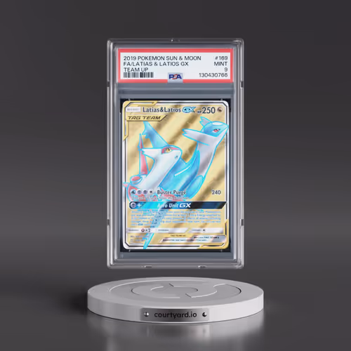 2019 Pokémon Sun & Moon Team Up #169 Latias & Latios GX - Holo Full Art (PSA 9 MINT)