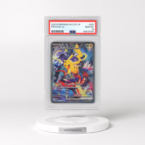 2023 Pokémon WCS23-World Championships Yokohama Deck: Pikachu #001 Pikachu EX - Holo (PSA 10 GEM MINT)