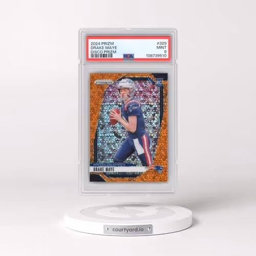 2024 Panini Prizm #329 Drake Maye - Disco Prizm (PSA 9 MINT)