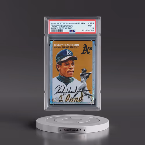 2023 Topps Chrome Platinum Anniversary #483 Rickey Henderson - Topps Refractor (PSA 9 MINT)