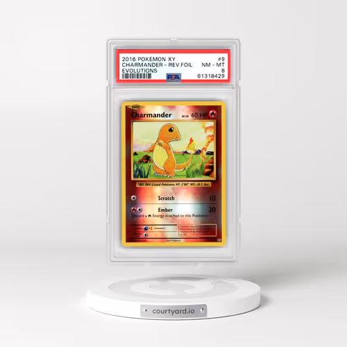 2016 Pokémon XY Evolutions #9 Charmander - Reverse Foil (PSA 8 NM-MT)