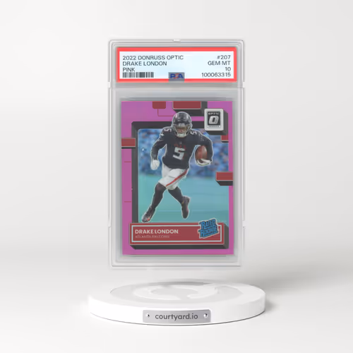 2022 Panini Donruss Optic #207 Drake London - Pink (PSA 10 GEM MINT)