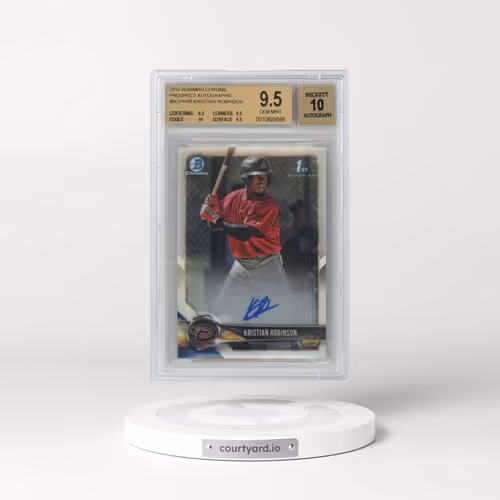2018 Bowman Chrome Prospects Autographs #BCPAKR Kristian Robinson (BGS 9.5 GEM MINT)