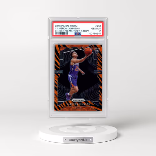 2019 Panini Prizm #257 Cameron Johnson - Choice Prizm-Tiger Stripe (PSA 10 GEM MINT)
