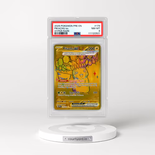 2025 Pokémon Pre EN-Prismatic Evolutions #179 Pikachu EX - Holo Hyper Rare (PSA 8 NM-MT)