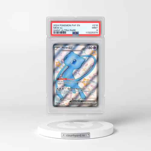 2024 Pokémon Paf EN-Paldean Fates #216 Mew EX - Holo Shiny Ultra Rare (PSA 9 MINT)