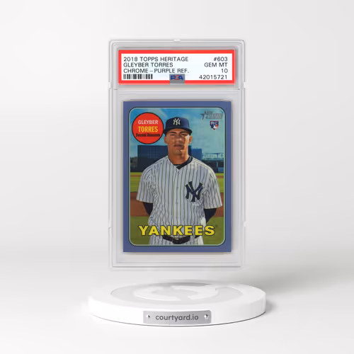 2018 Topps Heritage #603 Gleyber Torres - Chrome-Purple Refractor (PSA 10 GEM MINT)