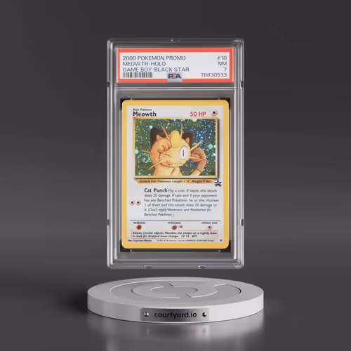 2000 Pokémon Promo Black Star #10 Meowth - Holo Game Boy (PSA 7 NM)