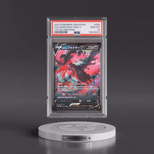2022 Pokémon Sword & Shield Vstar Universe #080 Galarian Moltres V - Holo (PSA 10 GEM MINT)