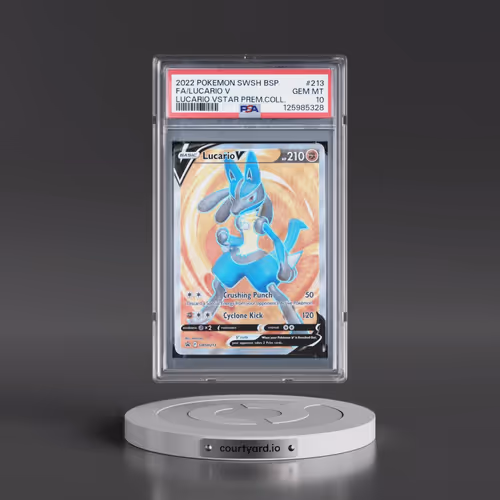 2022 Pokémon Swsh Black Star Promo #213 Lucario V - Holo Full Art Lucario Vstar Premium Collection (