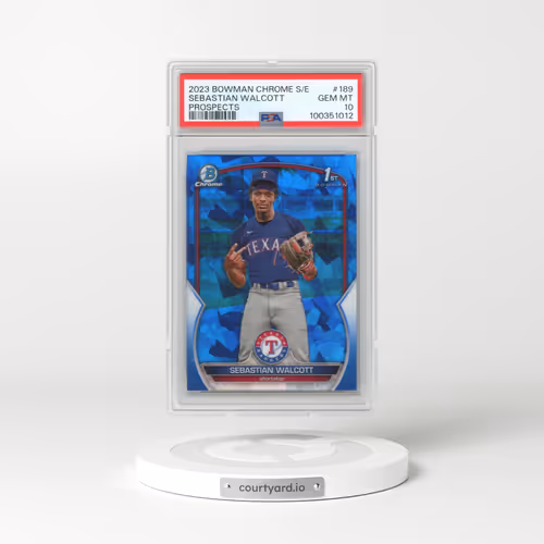 2023 Bowman Chrome Sapphire Edition Prospects #189 Sebastian Walcott (PSA 10 GEM MINT)