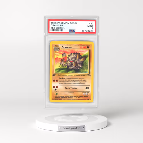 1999 Pokémon Fossil #37 Graveler - 1st Edition (PSA 9 MINT)