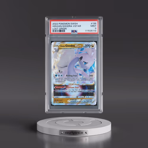 2022 Pokémon Sword & Shield Lost Origin #136 Hisuian Goodra Vstar (PSA 9 MINT)