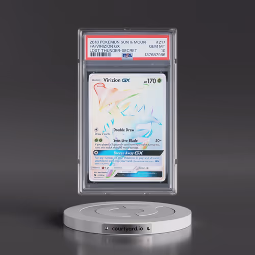 2018 Pokémon Sun & Moon Lost Thunder #217 Virizion GX - Holo Full Art Secret (PSA 10 GEM MINT)