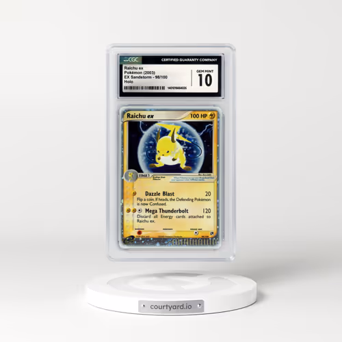 2003 EX Sandstorm (2003 Copyright, w/ "e" Symbol) #98/100 Raichu ex - Holo (CGC 10 GEM MINT)