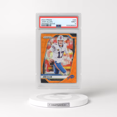 2024 Panini Prizm #28 Josh Allen - Orange Wave (PSA 9 MINT)