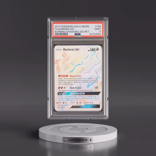 2017 Pokémon Sun & Moon Burning Shadows #158 Darkrai GX - Holo Full Art Secret (PSA 9 MINT)