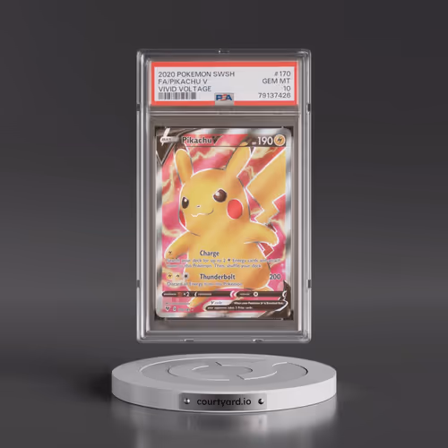 2020 Pokémon Sword & Shield Vivid Voltage #170 Pikachu V - Holo Full Art (PSA 10 GEM MINT)