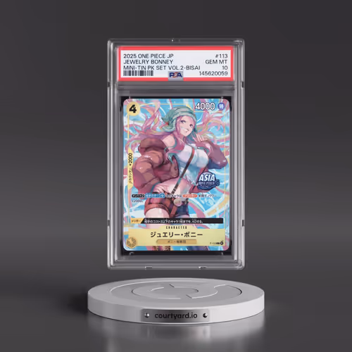 2025 One Piece Japanese Mini-Tin Pack Set Vol.2 #113 Jewelry Bonney - Bisai (PSA 10 GEM MINT)