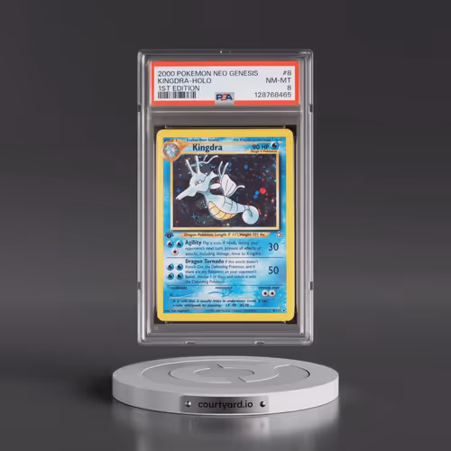 2000 Pokémon Neo Genesis #8 Kingdra - 1st Edition Holo (PSA 8 NM-MT)