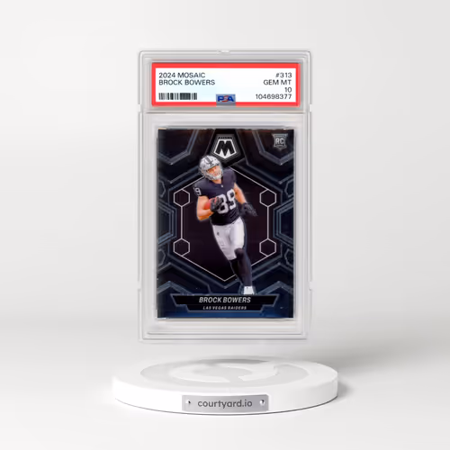 2024 Panini Mosaic #313 Brock Bowers (PSA 10 GEM MINT)