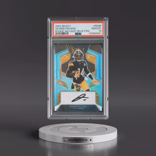 2022 Panini Select Rookie Signatures #RSGP George Pickens - Light Blue Prizm (PSA 10 GEM MINT)