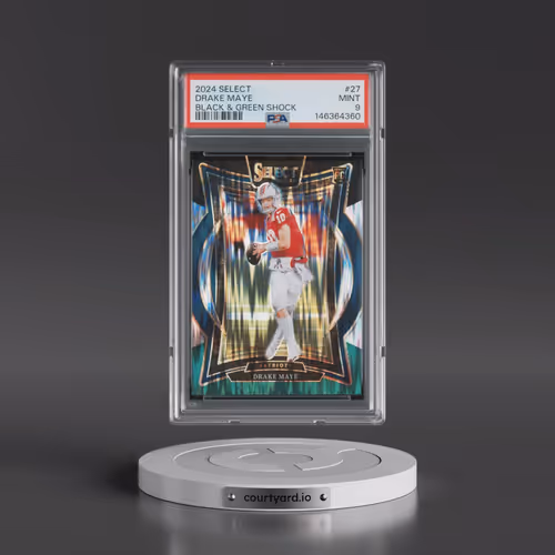 2024 Panini Select #27 Drake Maye - Black & Green Shock (PSA 9 MINT)