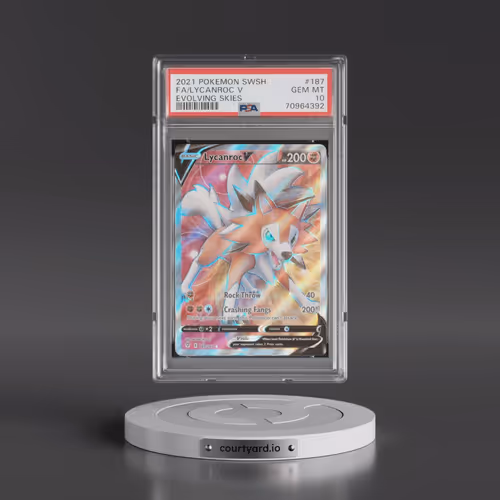 2021 Pokémon Sword & Shield Evolving Skies #187 Lycanroc V - Holo Full Art (PSA 10 GEM MINT)