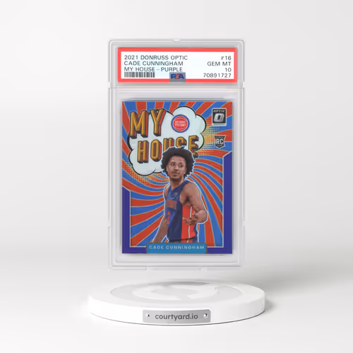 2021 Panini Donruss Optic My House #16 Cade Cunningham - Purple (PSA 10 GEM MINT)