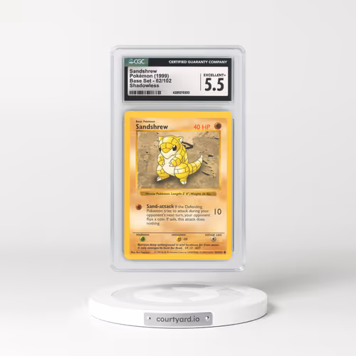 1999 Base Set #62 Sandshrew - Shadowless (CGC 5.5 EX+)
