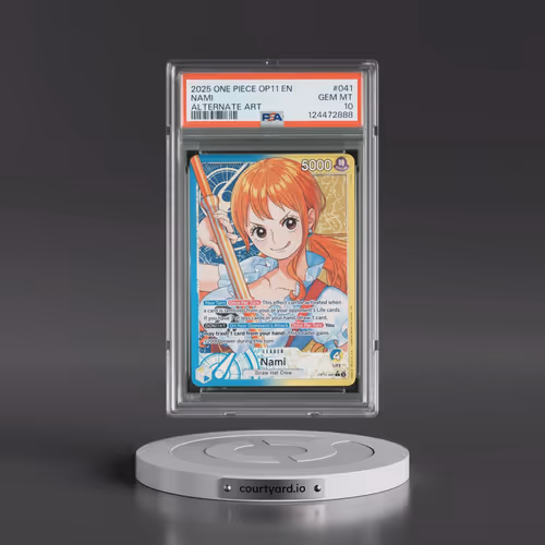 2025 One Piece OP11-A Fist of Divine Speed #041 Nami - Alternate Art (PSA 10 GEM MINT)
