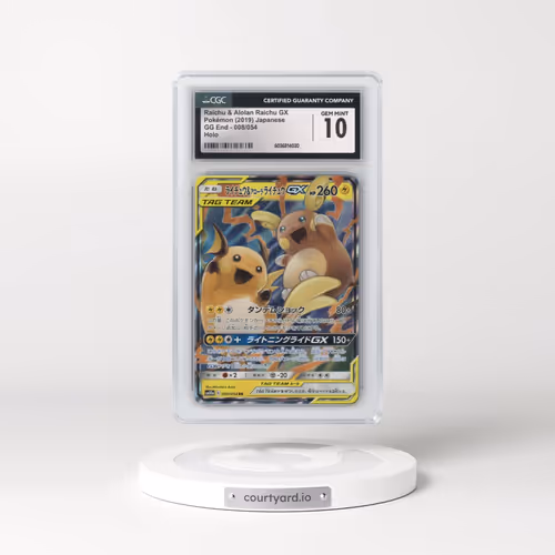 2019 Pokémon Sun & Moon GG End #008 Raichu & Alolan Raichu GX - Holo (CGC 10 GEM MINT)